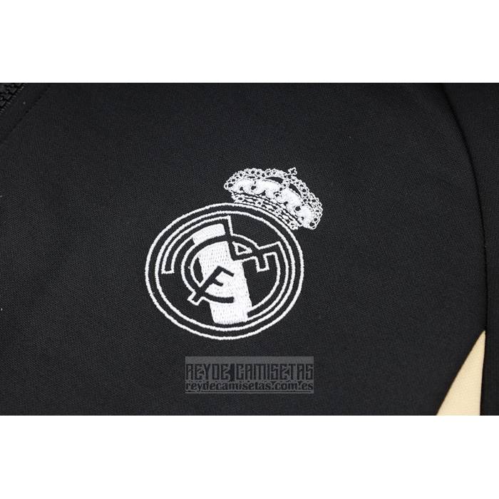 Chandal de Sudadera del Real Madrid Nino 2023-2024 Negro y Blanco
